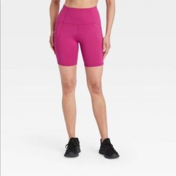 all in motion Pants - NWT Size Small All in Motion High Rise Bike Shorts 7” in Cranberry